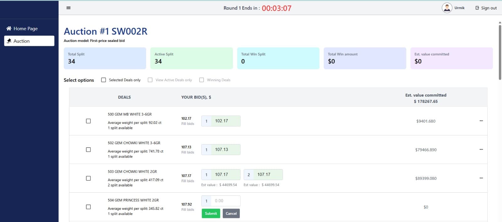 Diamonds Bid System screenshot 2